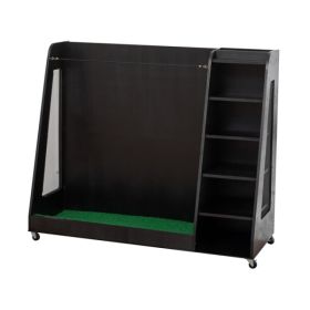 Black Wooden Golf Bag Storage Rack