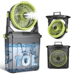 5 In 1 20000mAh 10L Bucket Portable Misting Fan Indoor Outdoor Rechargeable Camping Cooling Fan Work As Air Cooler Humidifier Power Bank & RGB Night L