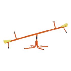 Kids Seesaw, 100 lbs Load Capacity per Seat, Sit and Spin Teeter Totter with 4-prong Support Legs, Kids Outdoor Playground Equipment