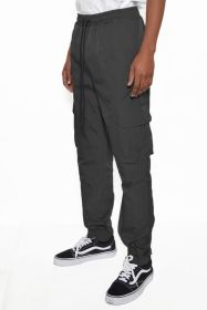 PEACOCK IRIDESCEINT JOGGER PANTS (Color: BLACK, size: L)